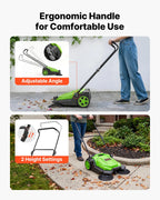 VEVOR Hand Push Floor Sweeper, 25.6 in Walk-Behind Manual Floor Sweeper with 5-Gallon Waste Container, Non-Electric Yard Sweeper, Adjustable Folding Handle for Sidewalks, Garages, Patios & Driveways, Green