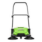 VEVOR Hand Push Floor Sweeper, 25.6 in Walk-Behind Manual Floor Sweeper with 5-Gallon Waste Container, Non-Electric Yard Sweeper, Adjustable Folding Handle for Sidewalks, Garages, Patios & Driveways, Green