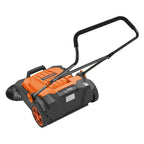 VEVOR Hand Push Floor Sweeper, 25.6 in Walk-Behind Manual Floor Sweeper with 5-Gallon Waste Container, Non-Electric Yard Sweeper, Adjustable Folding Handle for Sidewalks, Garages, Patios & Driveways, Orange
