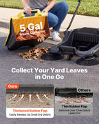 VEVOR Hand Push Floor Sweeper, 25.6 in Walk-Behind Manual Floor Sweeper with 5-Gallon Waste Container, Non-Electric Yard Sweeper, Adjustable Folding Handle for Sidewalks, Garages, Patios & Driveways, Yellow