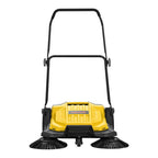 VEVOR Hand Push Floor Sweeper, 25.6 in Walk-Behind Manual Floor Sweeper with 5-Gallon Waste Container, Non-Electric Yard Sweeper, Adjustable Folding Handle for Sidewalks, Garages, Patios & Driveways, Yellow
