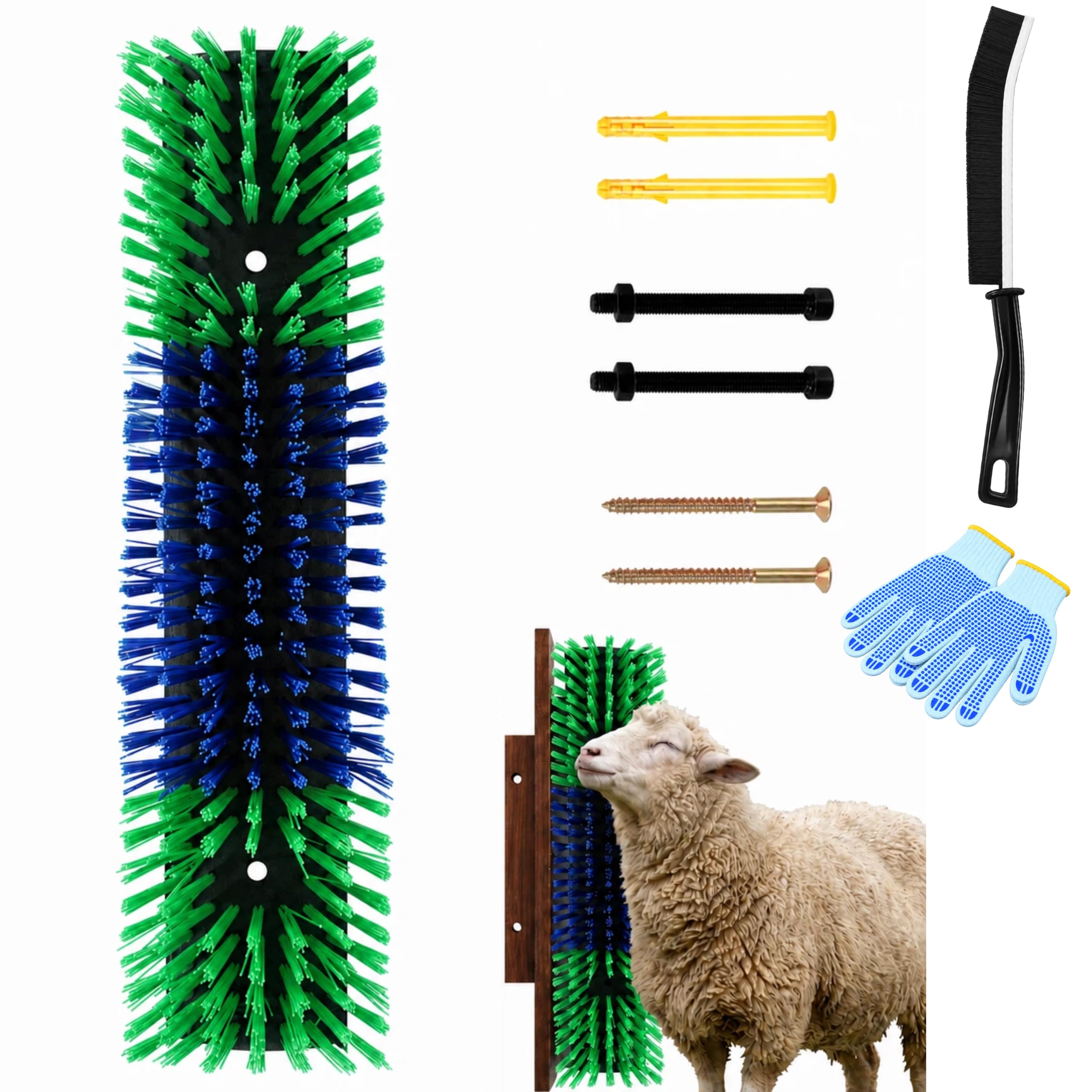 Green, blue and green small livestock scratching brush